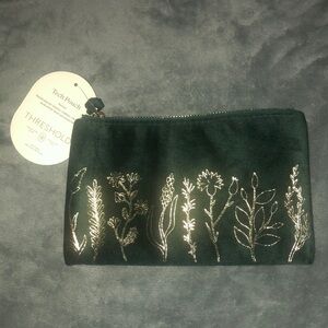 Threshold Green and Gold Botanical Cosmetic Bag